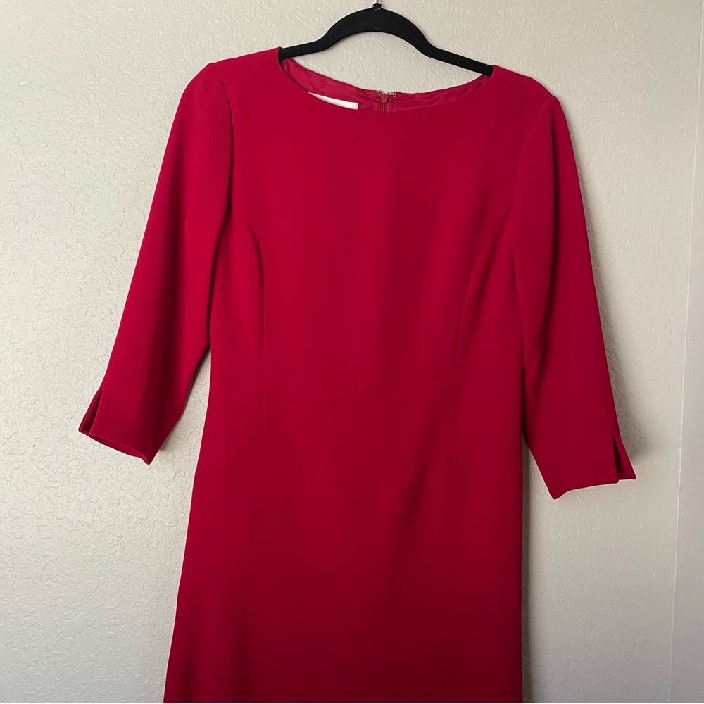 David Warren New York red dress 3/4 sleeve